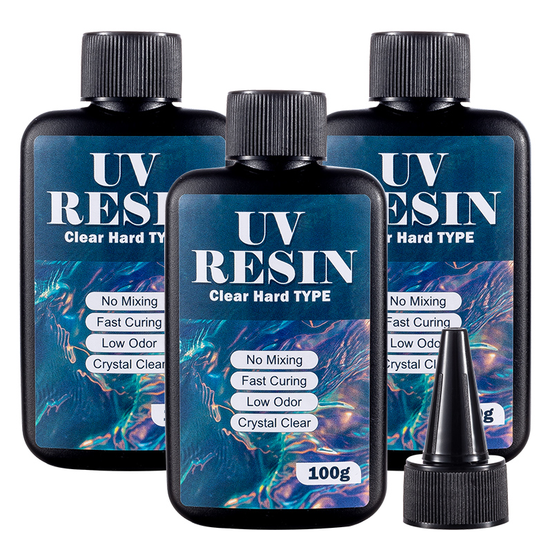 Jewelry Making Uv Resin Kit - Resina UV 100/200/300g, Tipo Duro, Trasparente