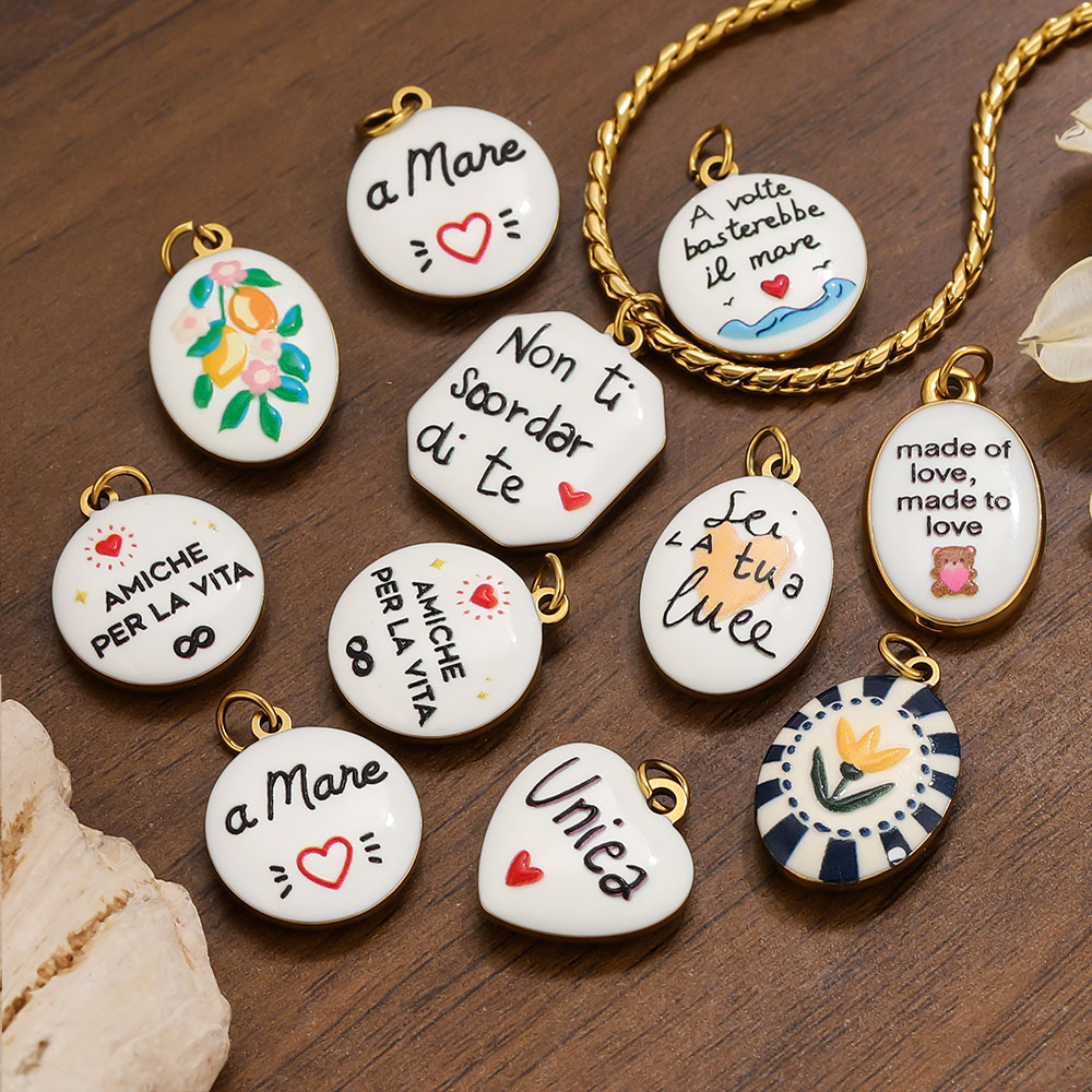 Jewelry Making Quotes - 2 pezzi di ciondoli in acciaio