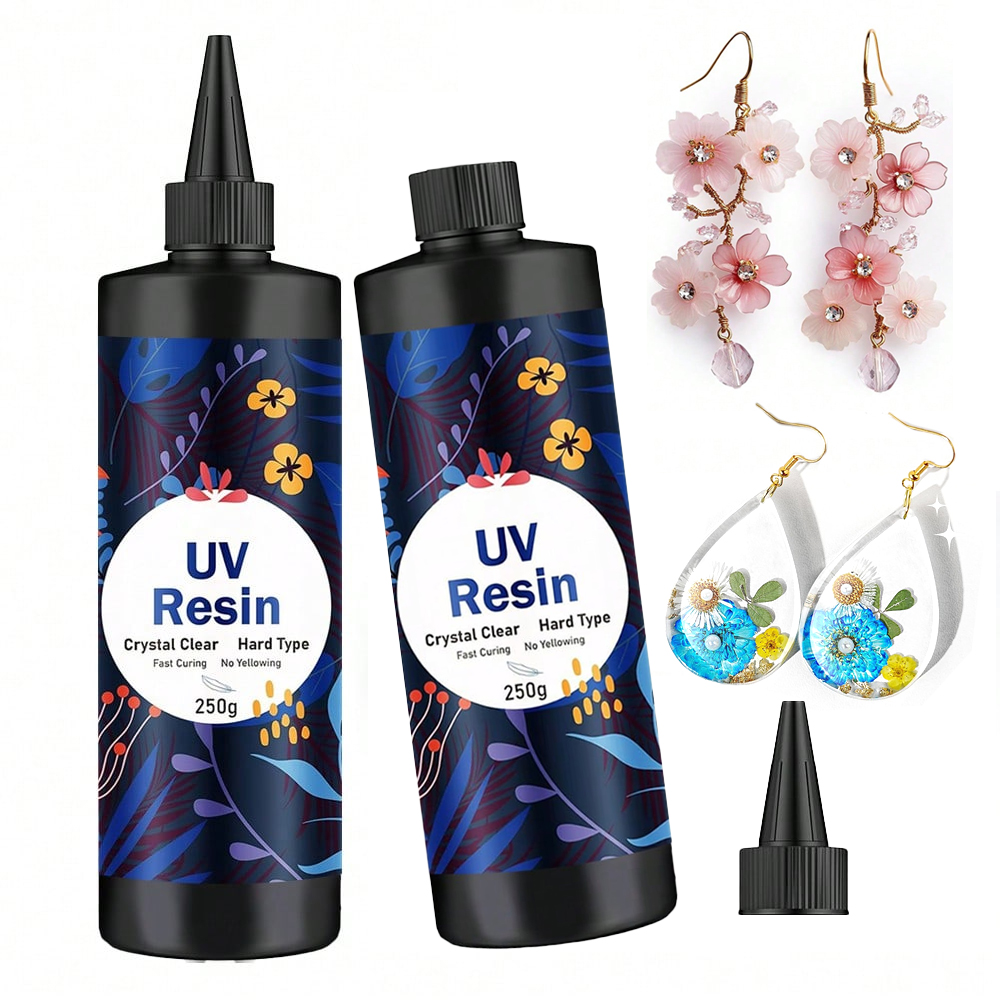Jewelry Making Uv Resin Kit - Resina UV Trasparente 250g/500g, Colla Dura