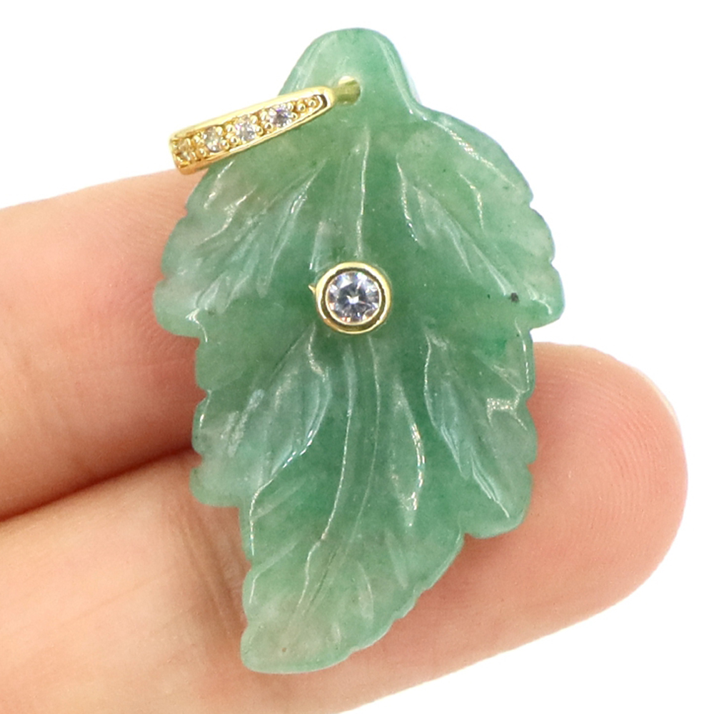 Jewelry Making Gemstones - Ciondolo a Foglia in Pietra Naturale