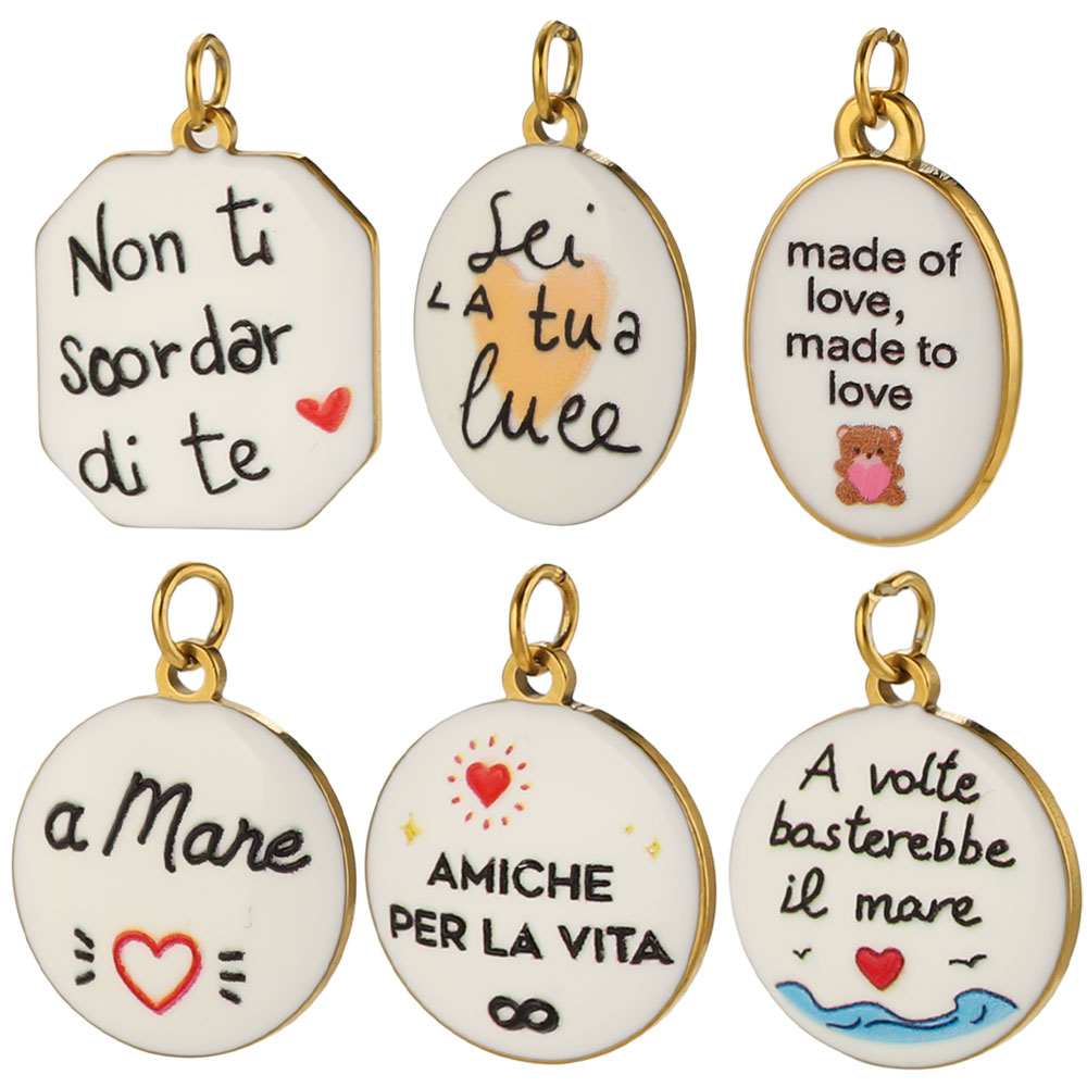 2 pezzi di ciondoli in acciaio - Jewelry Making Quotes recensione e prezzo